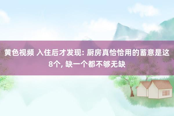 黄色视频 入住后才发现: 厨房真恰恰用的蓄意是这8个， 缺一个都不够无缺