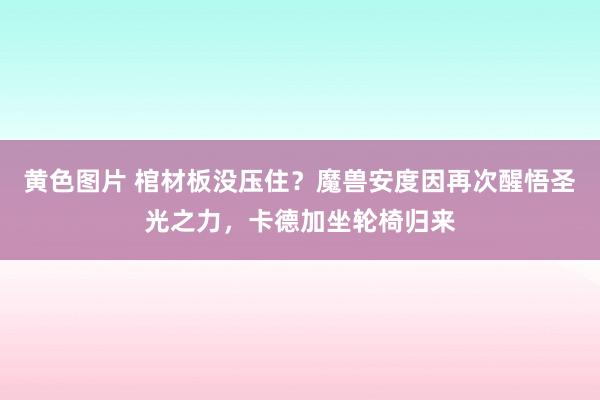 黄色图片 棺材板没压住？魔兽安度因再次醒悟圣光之力，卡德加坐轮椅归来