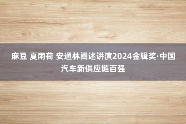 麻豆 夏雨荷 安通林阐述讲演2024金辑奖·中国汽车新供应链百强