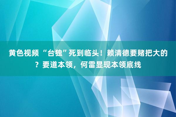 黄色视频 “台独”死到临头！赖清德要赌把大的？要道本领，何雷显现本领底线