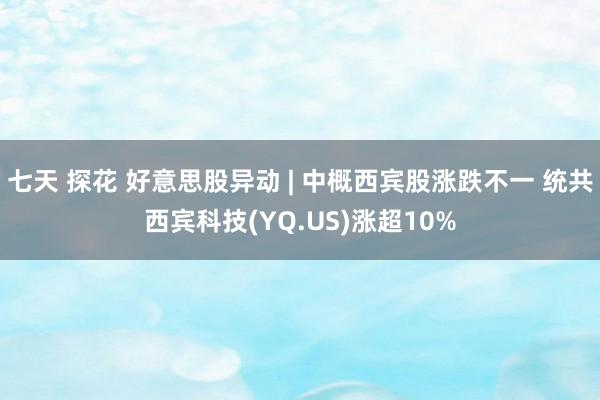 七天 探花 好意思股异动 | 中概西宾股涨跌不一 统共西宾科技(YQ.US)涨超10%