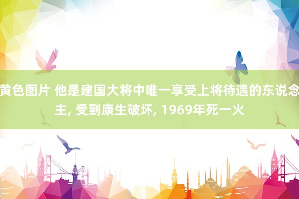 黄色图片 他是建国大将中唯一享受上将待遇的东说念主， 受到康生破坏， 1969年死一火