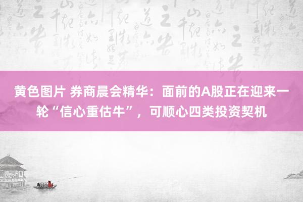 黄色图片 券商晨会精华：面前的A股正在迎来一轮“信心重估牛”，可顺心四类投资契机