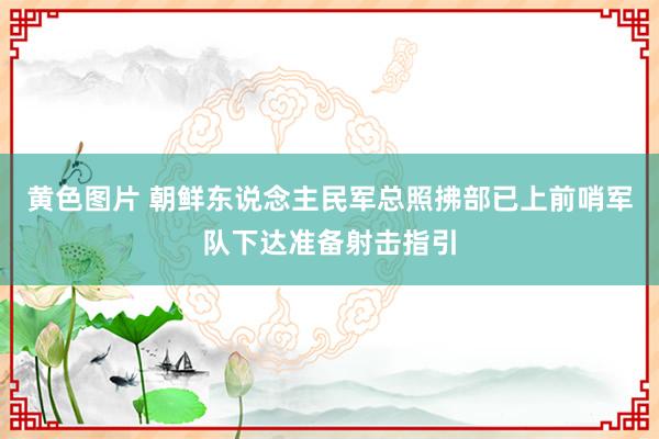 黄色图片 朝鲜东说念主民军总照拂部已上前哨军队下达准备射击指引