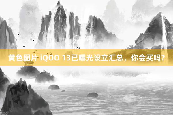 黄色图片 iQOO 13已曝光设立汇总，你会买吗？