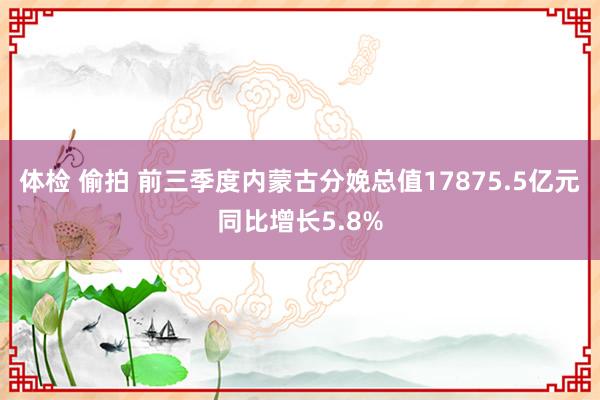 体检 偷拍 前三季度内蒙古分娩总值17875.5亿元同比增长5.8%