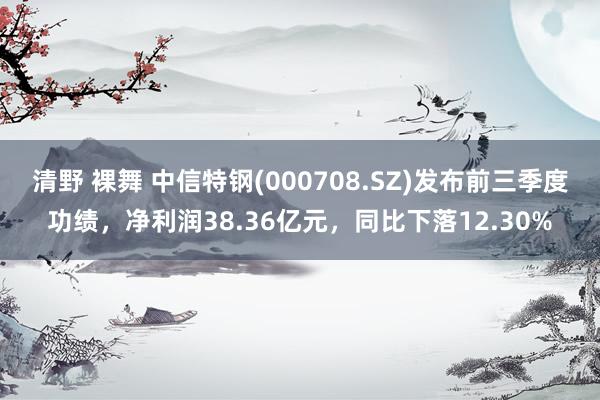 清野 裸舞 中信特钢(000708.SZ)发布前三季度功绩，净利润38.36亿元，同比下落12.30%