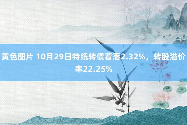 黄色图片 10月29日特纸转债着落2.32%，转股溢价率22.25%