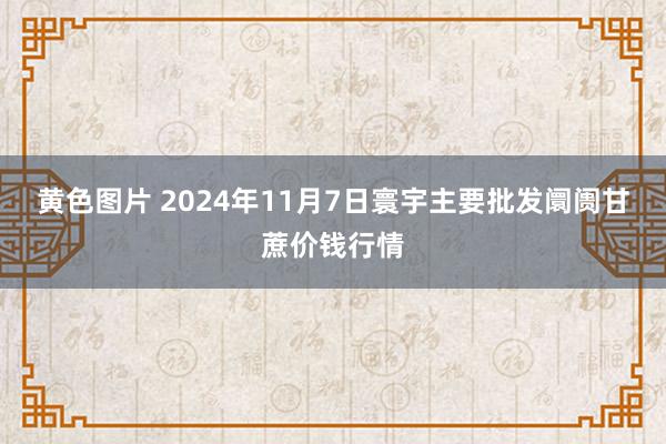 黄色图片 2024年11月7日寰宇主要批发阛阓甘蔗价钱行情