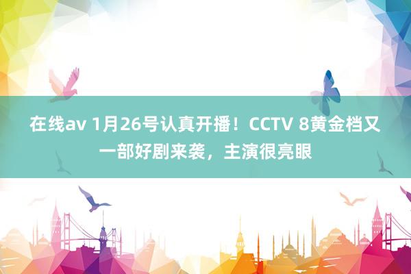 在线av 1月26号认真开播！CCTV 8黄金档又一部好剧来袭，主演很亮眼